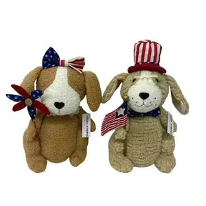 Puppy Dogs Girl & Boy Couple July 4th Independence Day Plush Toy Holiday Decor